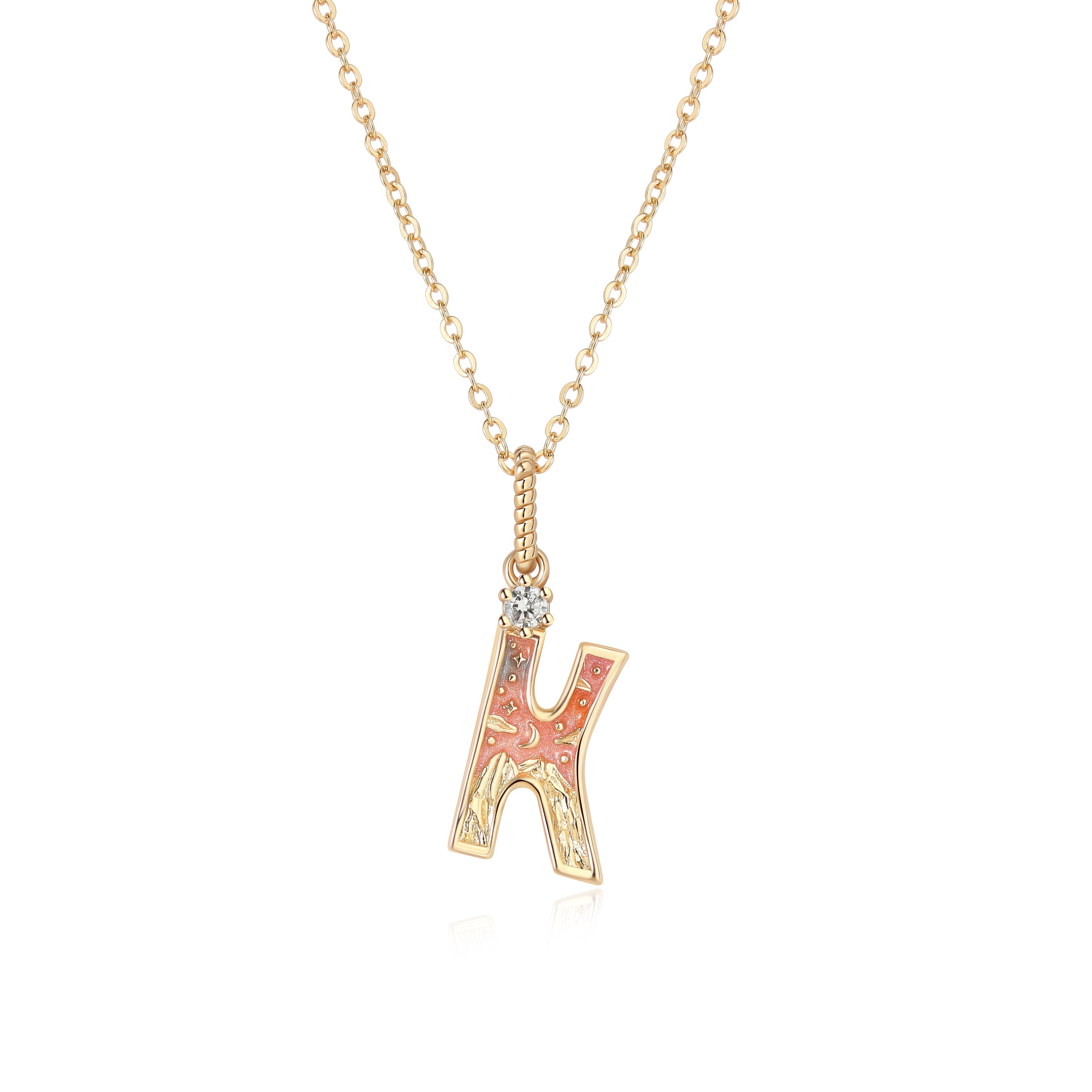 LETTER K NECKLACE - SUNSET - ALPHABET COLLECTION