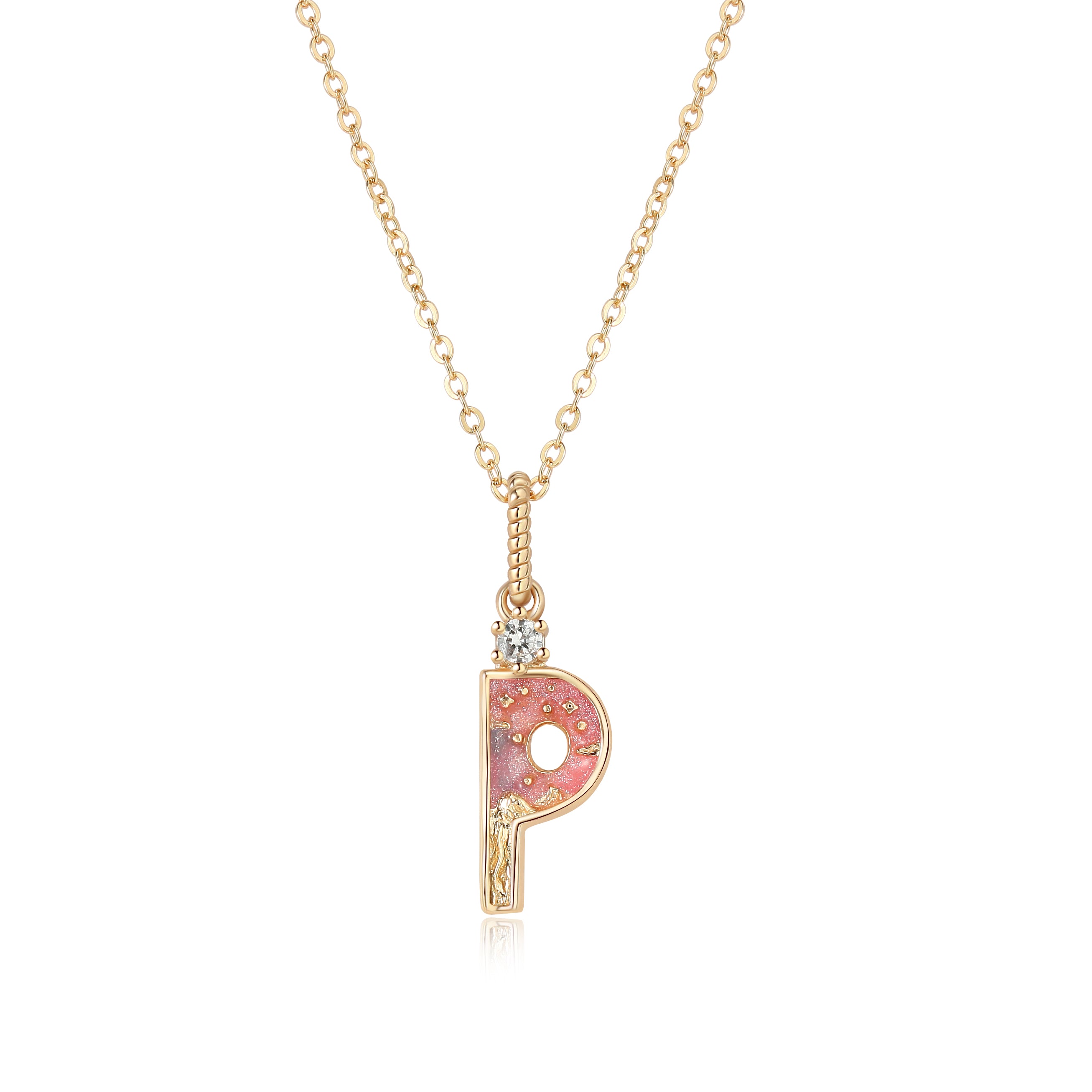 LETTER P NECKLACE - SUNSET - ALPHABET COLLECTION