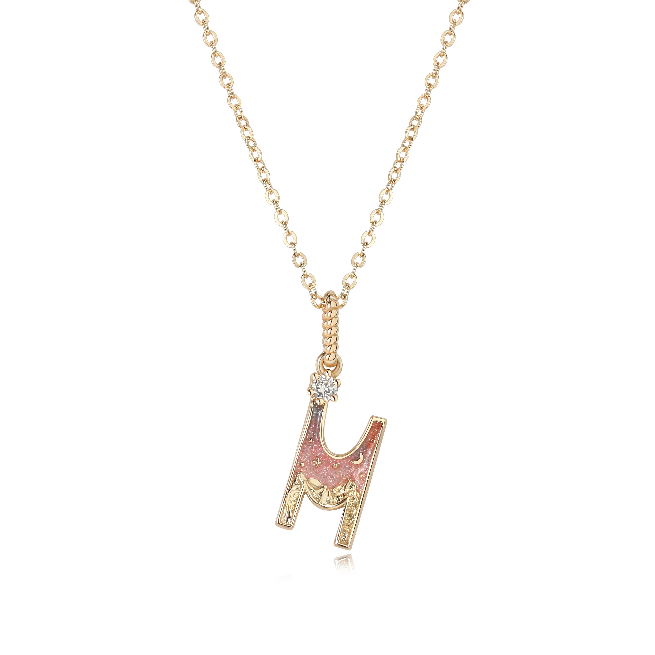 LETTER M NECKLACE - SUNSET - ALPHABET COLLECTION