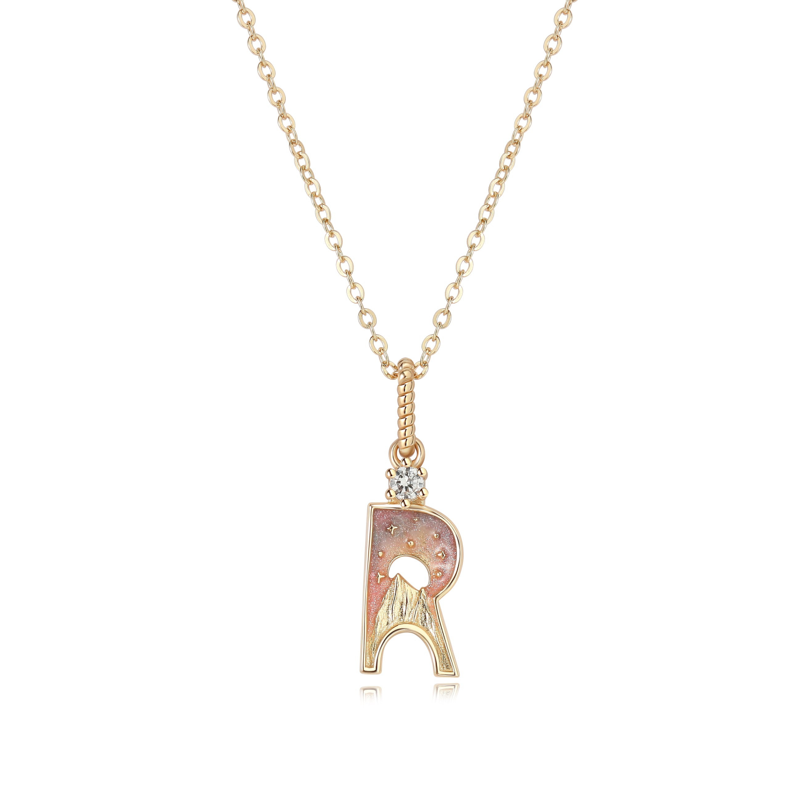 LETTER R NECKLACE - SUNSET - ALPHABET COLLECTION