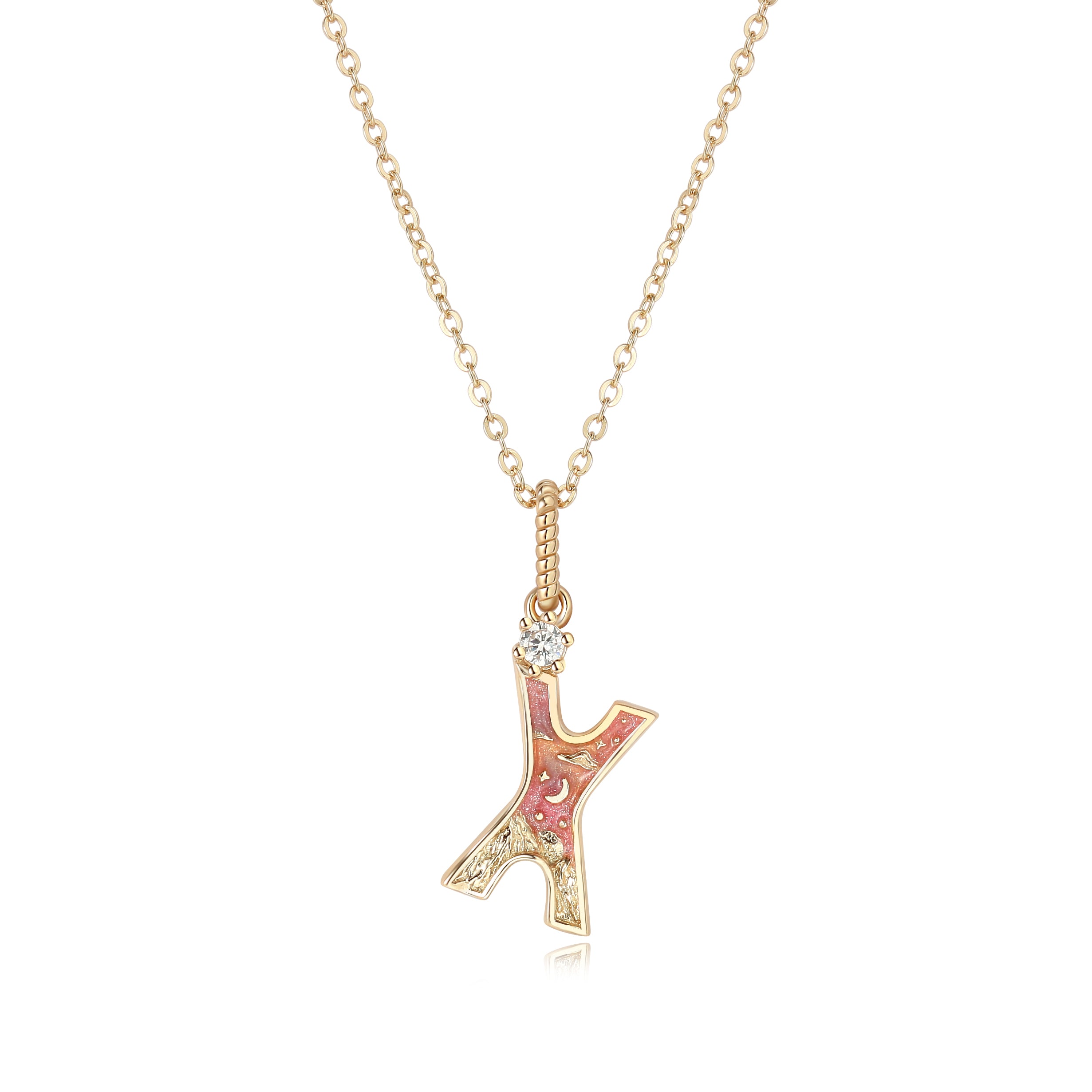 LETTER X NECKLACE - SUNSET - ALPHABET COLLECTION