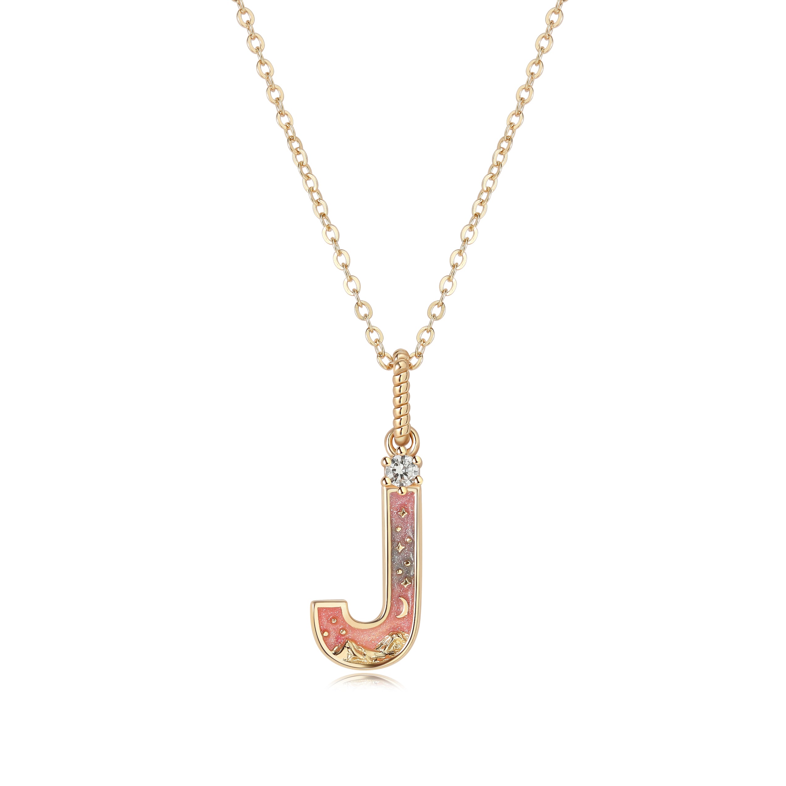 LETTER J NECKLACE - SUNSET - ALPHABET COLLECTION