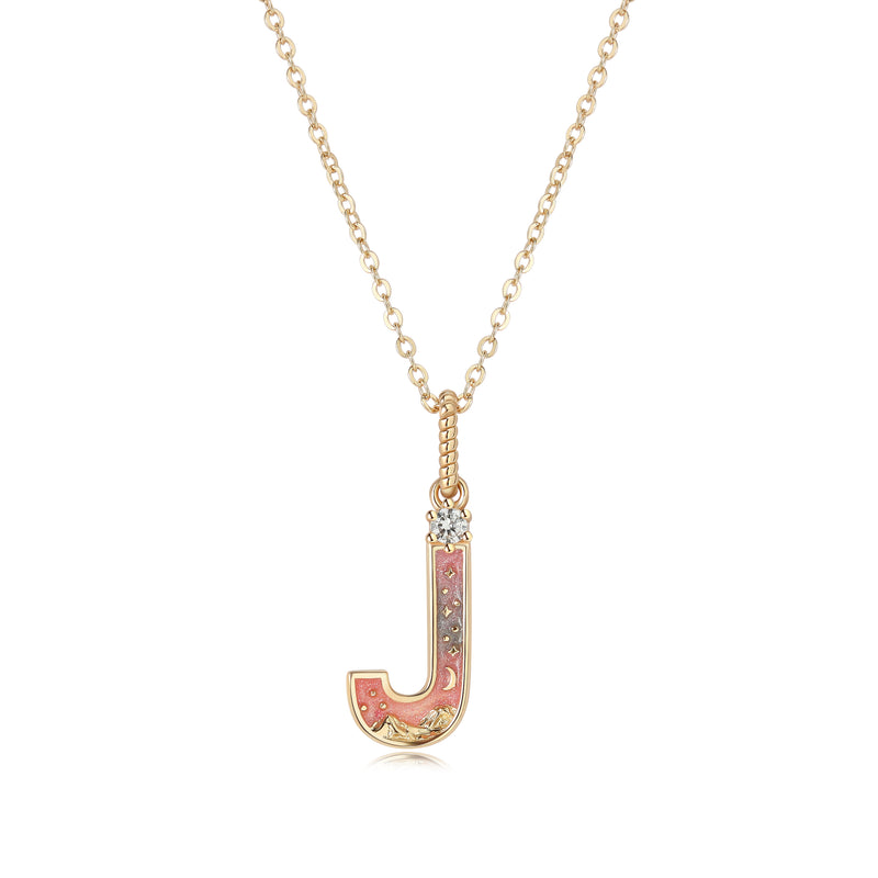 LETTER J NECKLACE - SUNSET - ALPHABET COLLECTION