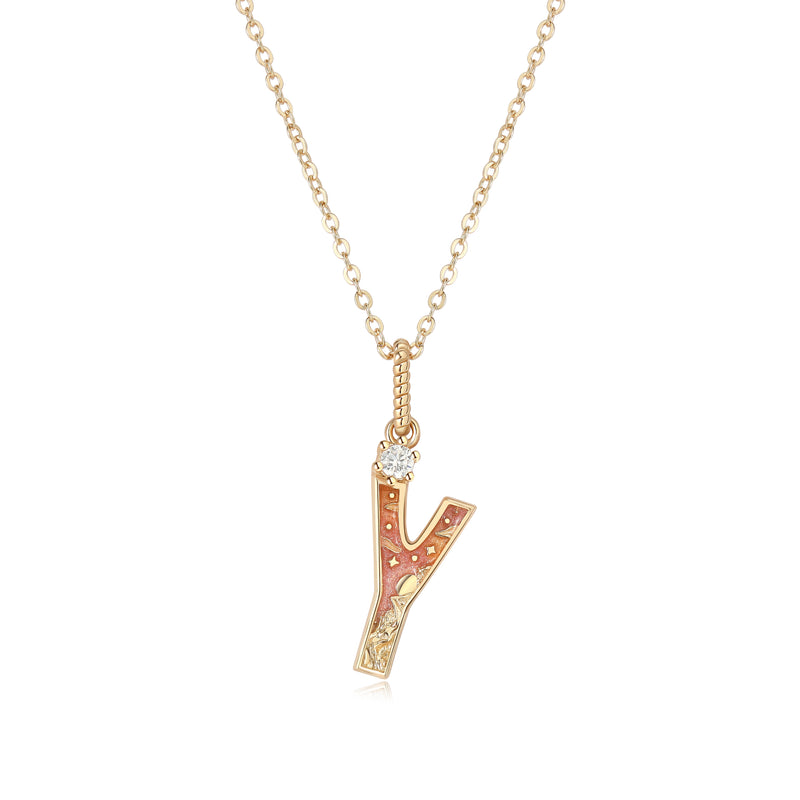 LETTER Y NECKLACE - SUNSET - ALPHABET COLLECTION