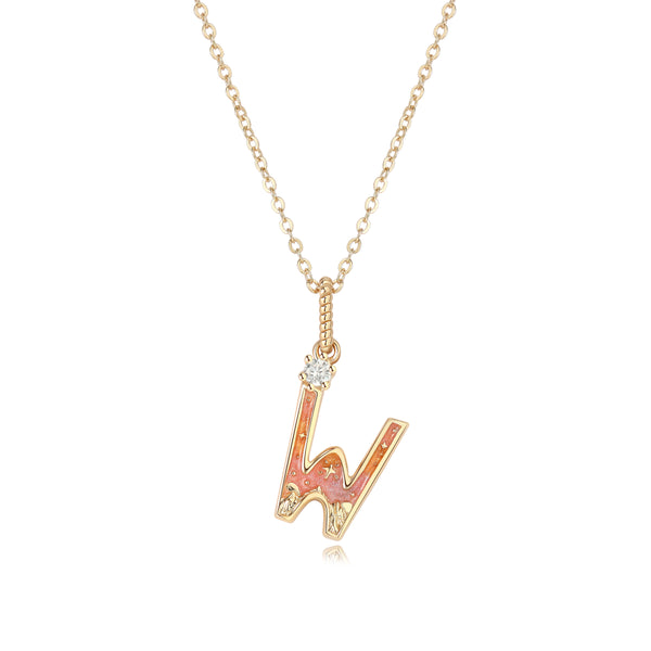 LETTER W NECKLACE - SUNSET - ALPHABET COLLECTION