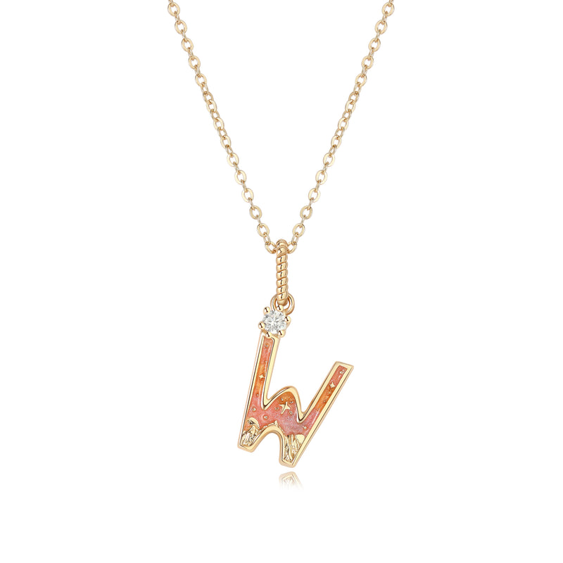 LETTER W NECKLACE - SUNSET - ALPHABET COLLECTION