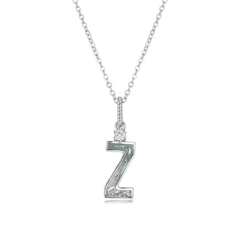 LETTER Z SILVER NECKLACE - MIDNIGHT - ALPHABET COLLECTION