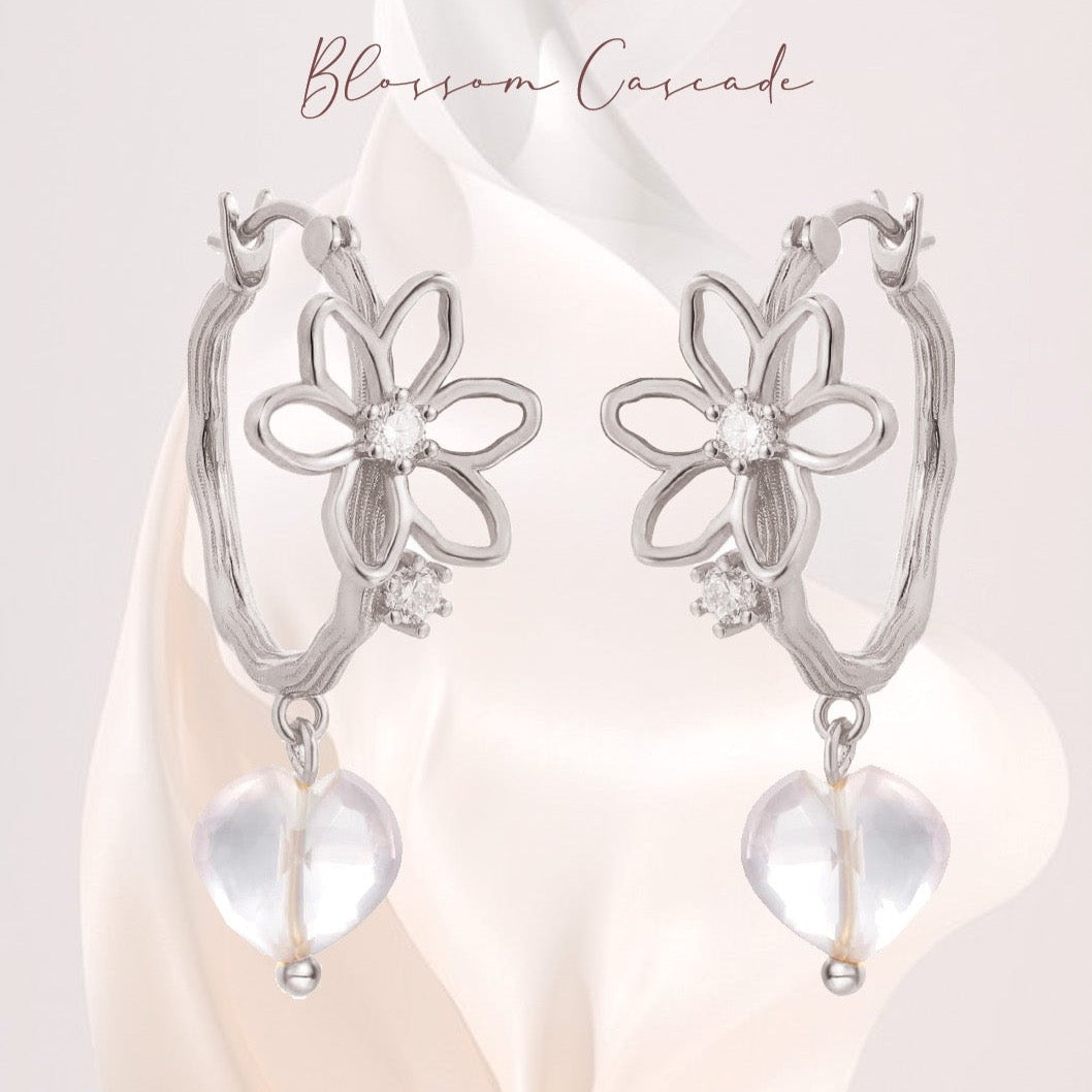 FLOWER BLOOSOM SILVER - ROSE QUARTZ