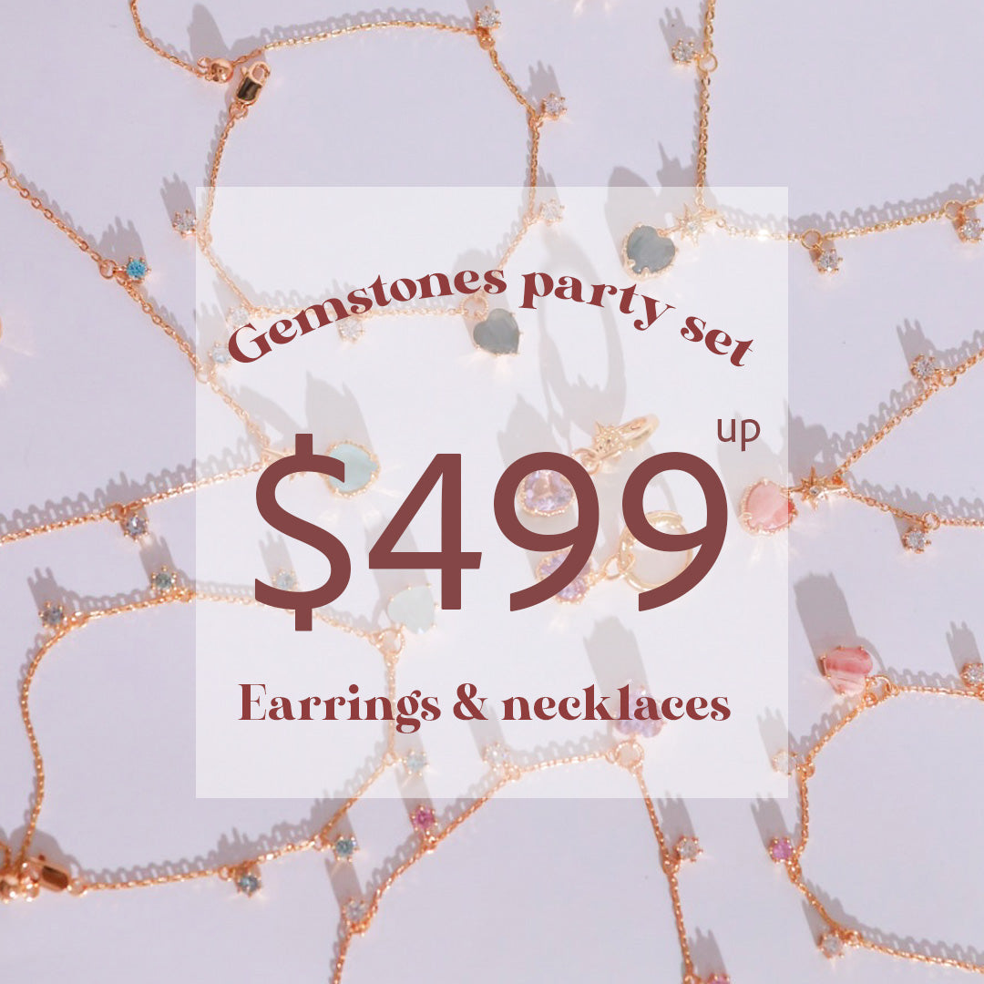 Gemstone Party Set - Earrings and necklace