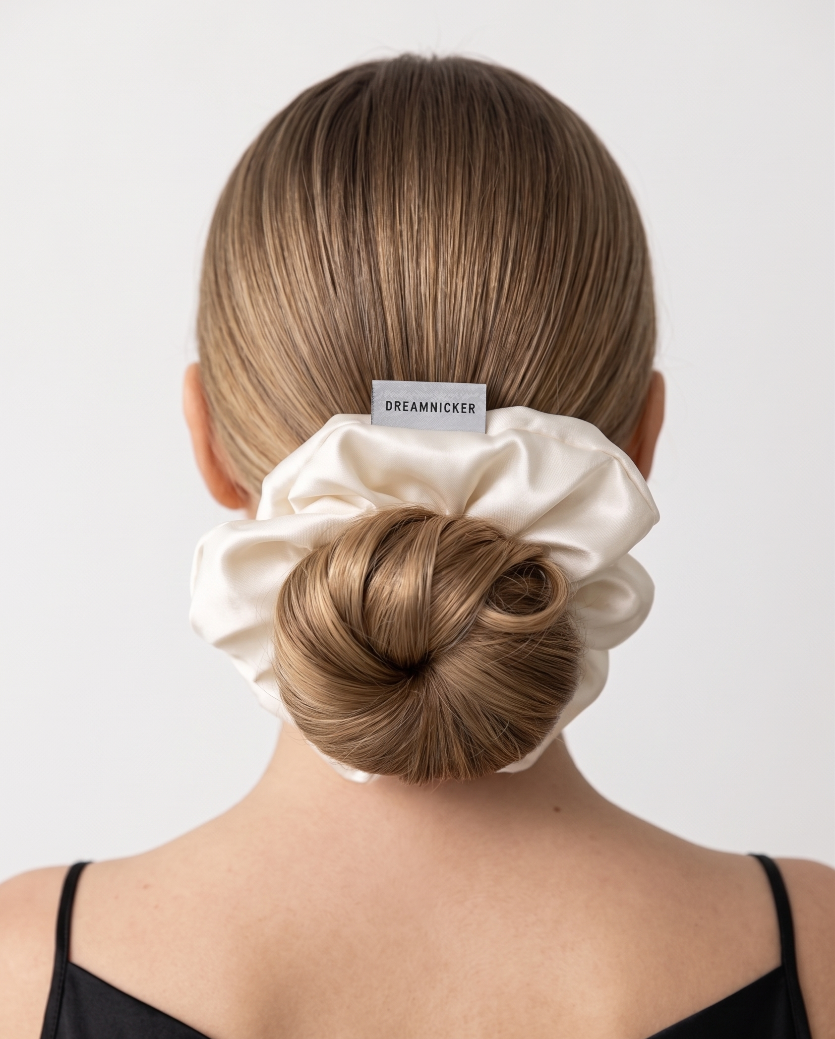 HANDMADE BIG SATIN SILK SCRUNCHIES (CREAMY WHITE)