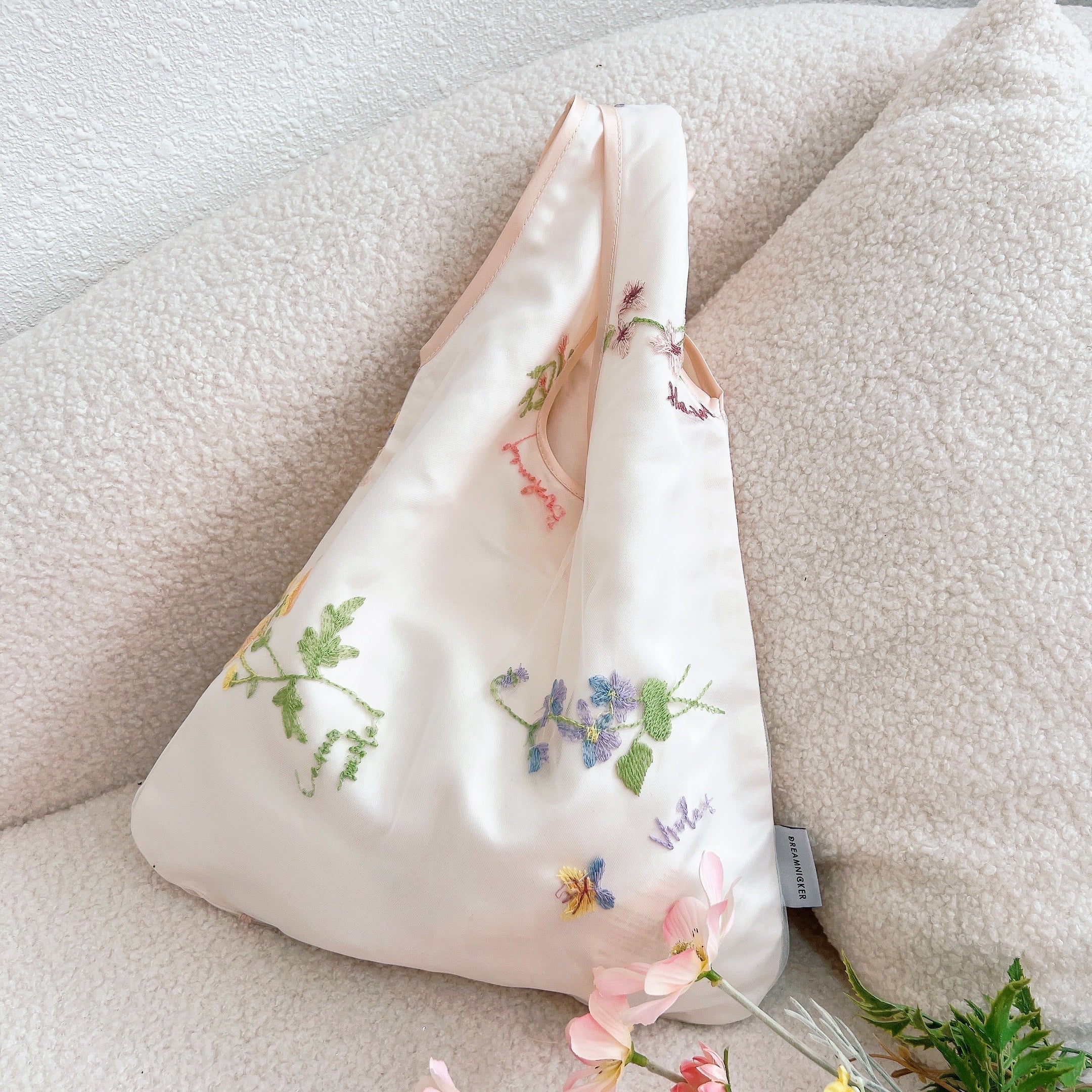 EMBROIDERY SHOPPING BAG - STYLE B - FLOWER GARDEN