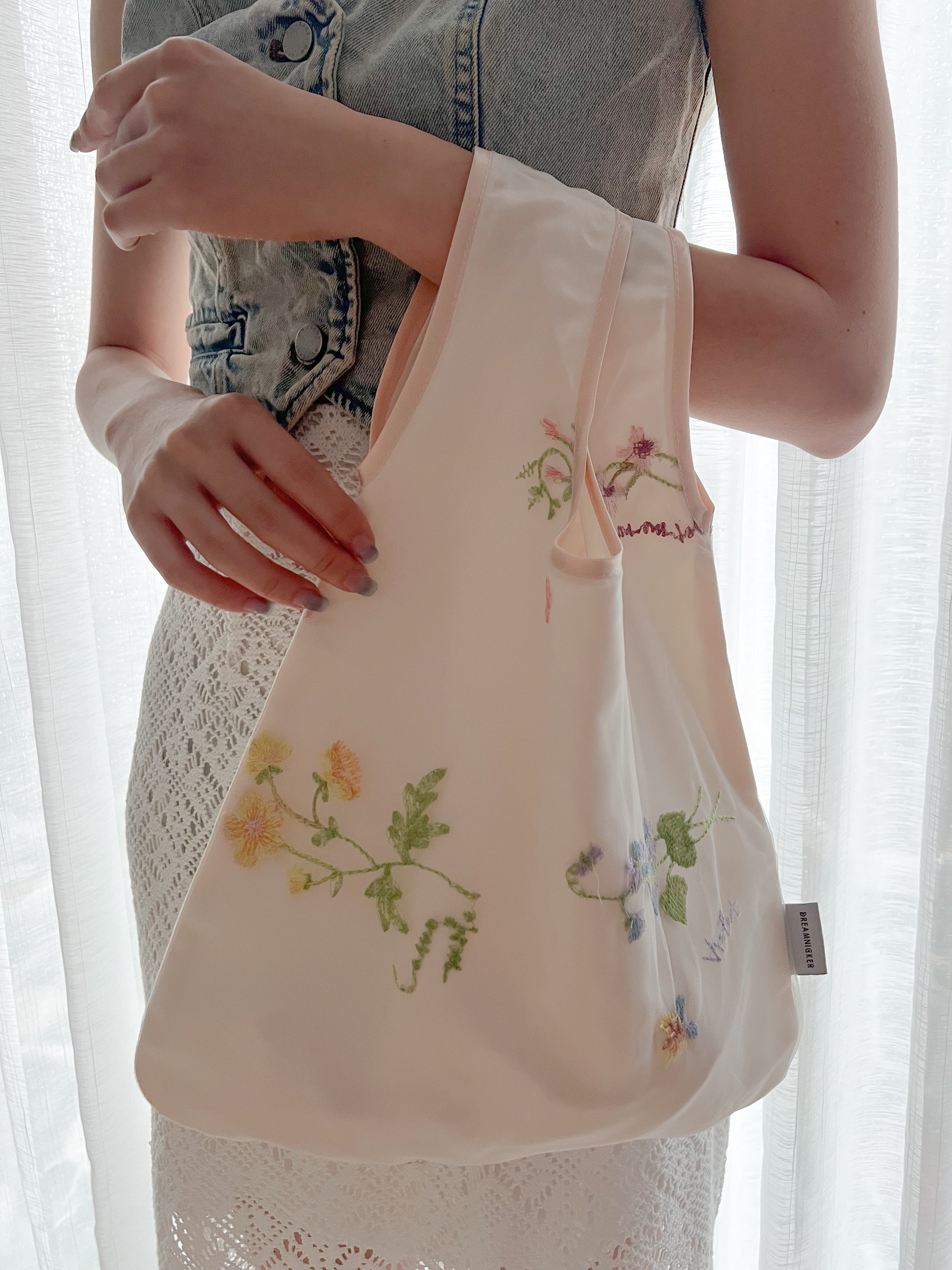 EMBROIDERY SHOPPING BAG - STYLE B - FLOWER GARDEN