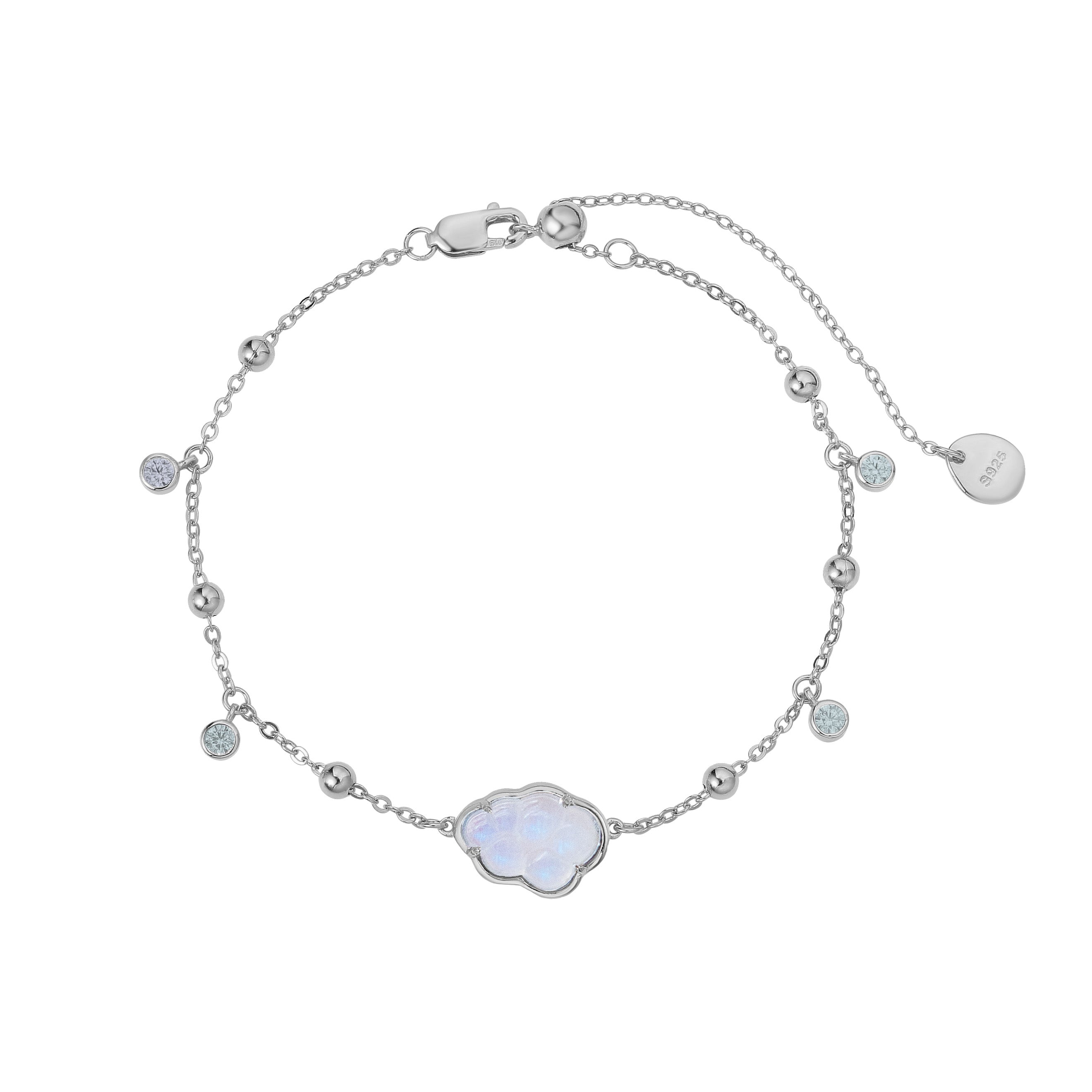 BUBBLE CLOUD SILVER BRACELET - MOONSTONE