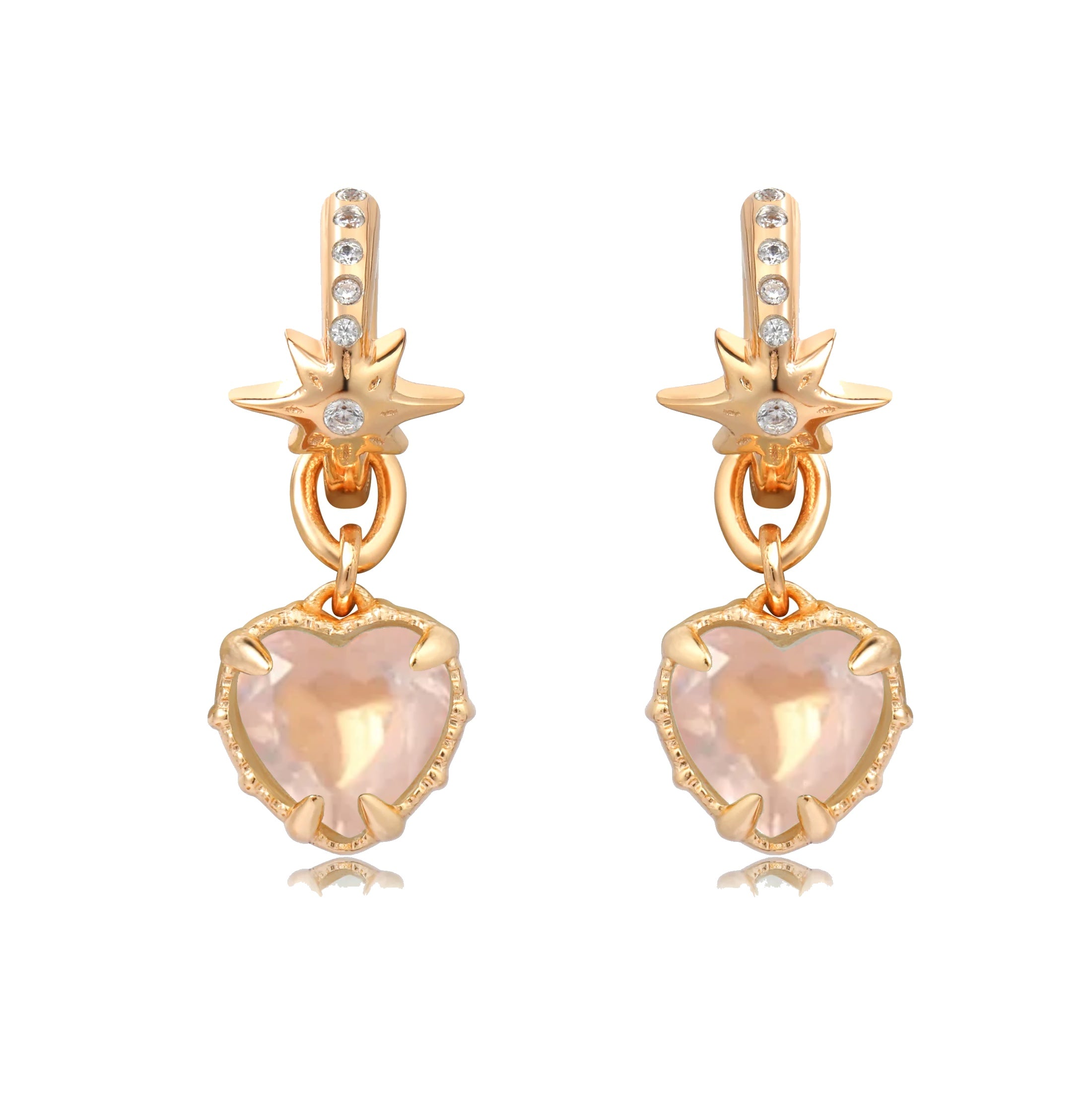 PINKY TWINKLE EARRINGS - ROSE QUARTZ