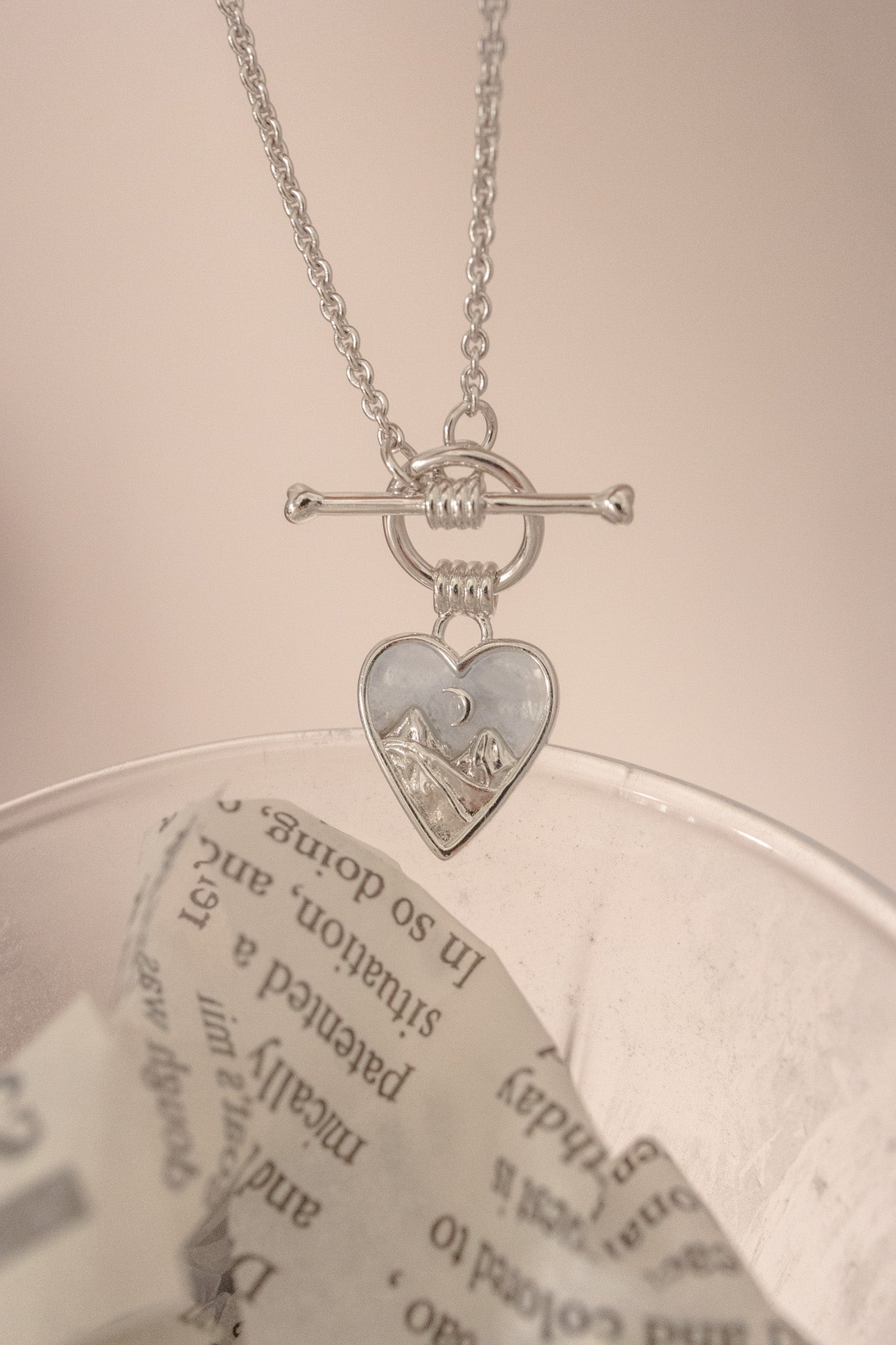 WHISPERS OF THE HEART LOCKET SILVER NECKLACES - BLUE AGATE