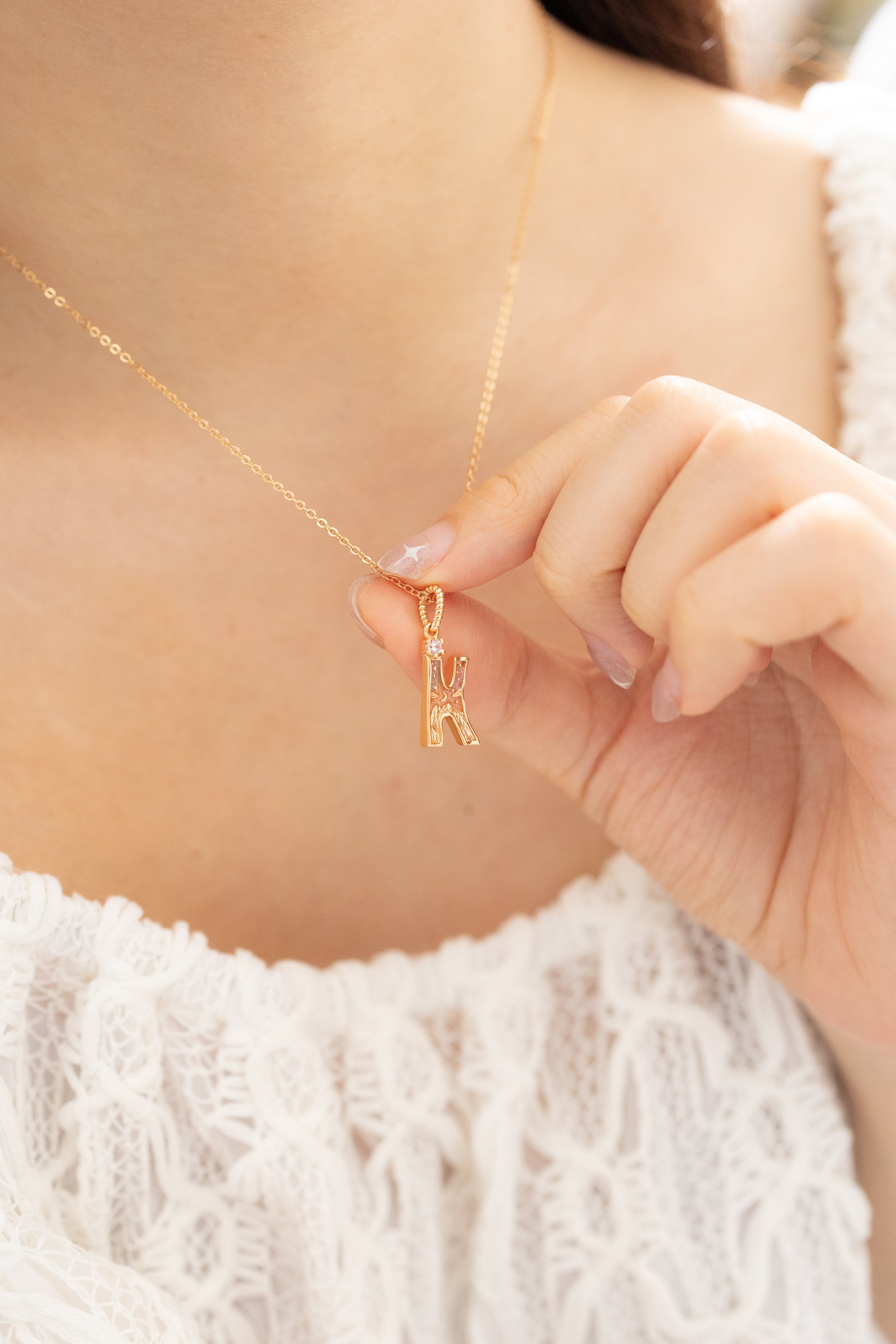 LETTER K NECKLACE - SUNSET - ALPHABET COLLECTION