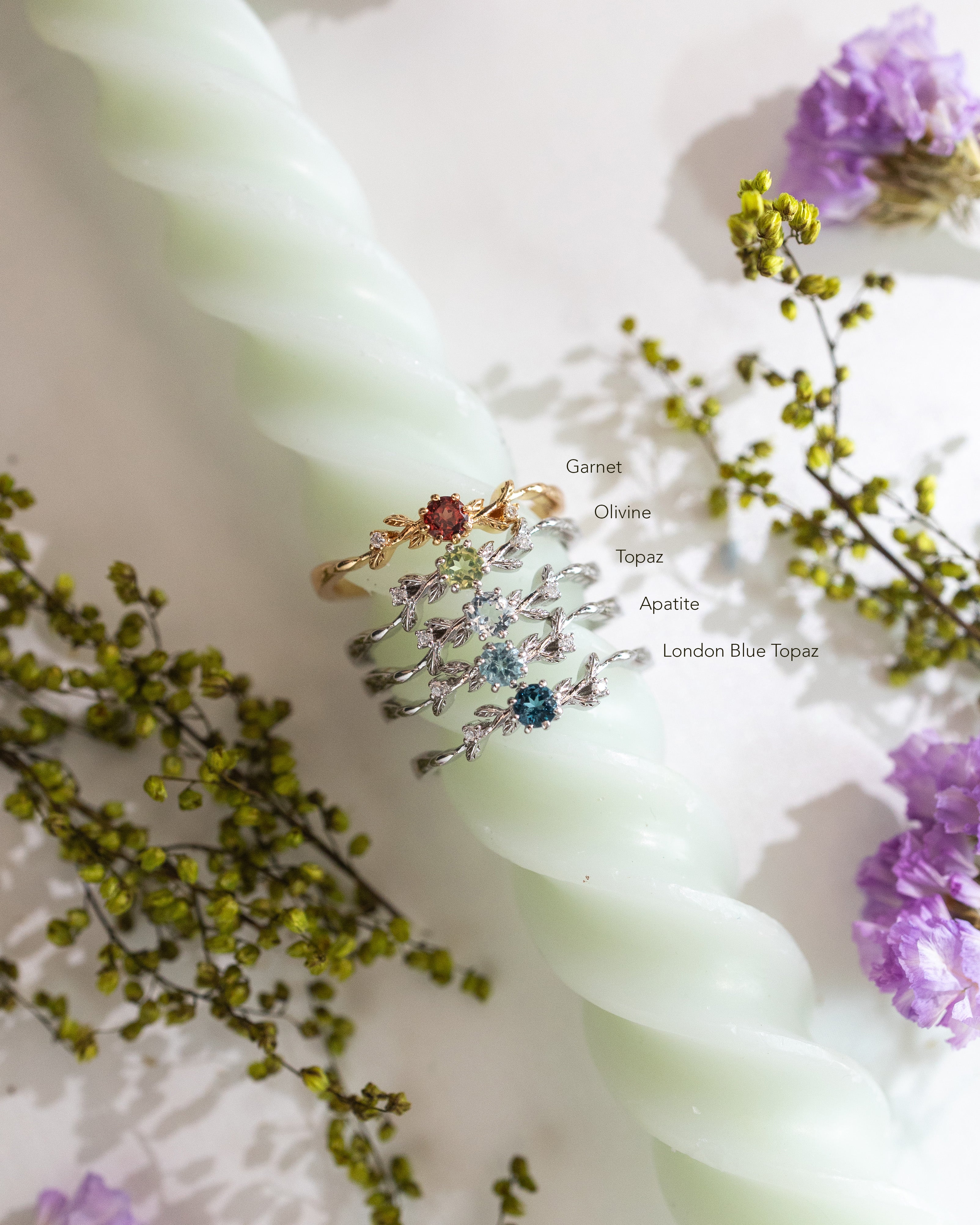 CHLOE DAINTY GARDEN SILVER RING - TOPAZ