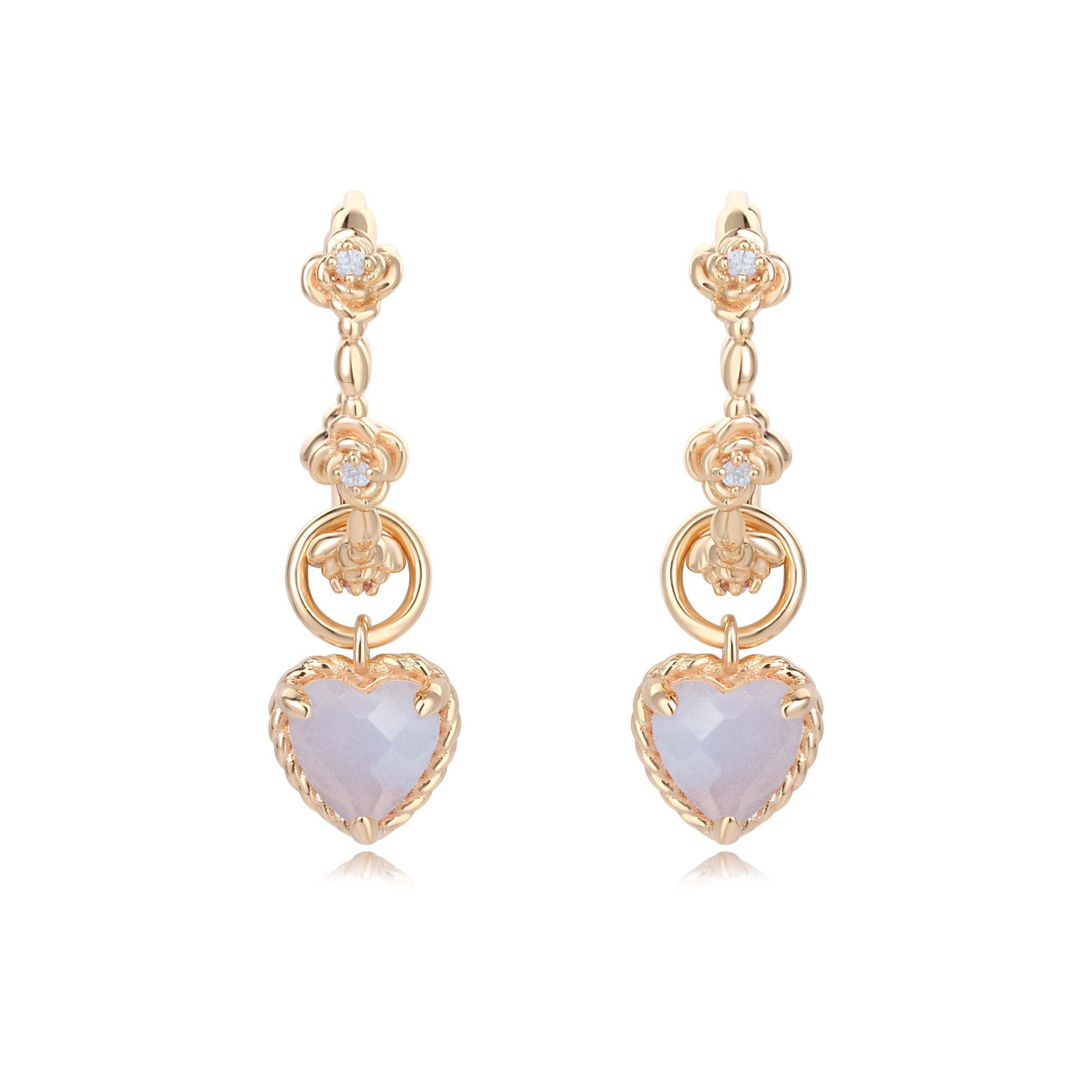 HEARTBEAT EAR HOOP - BLUE LACE AGATE