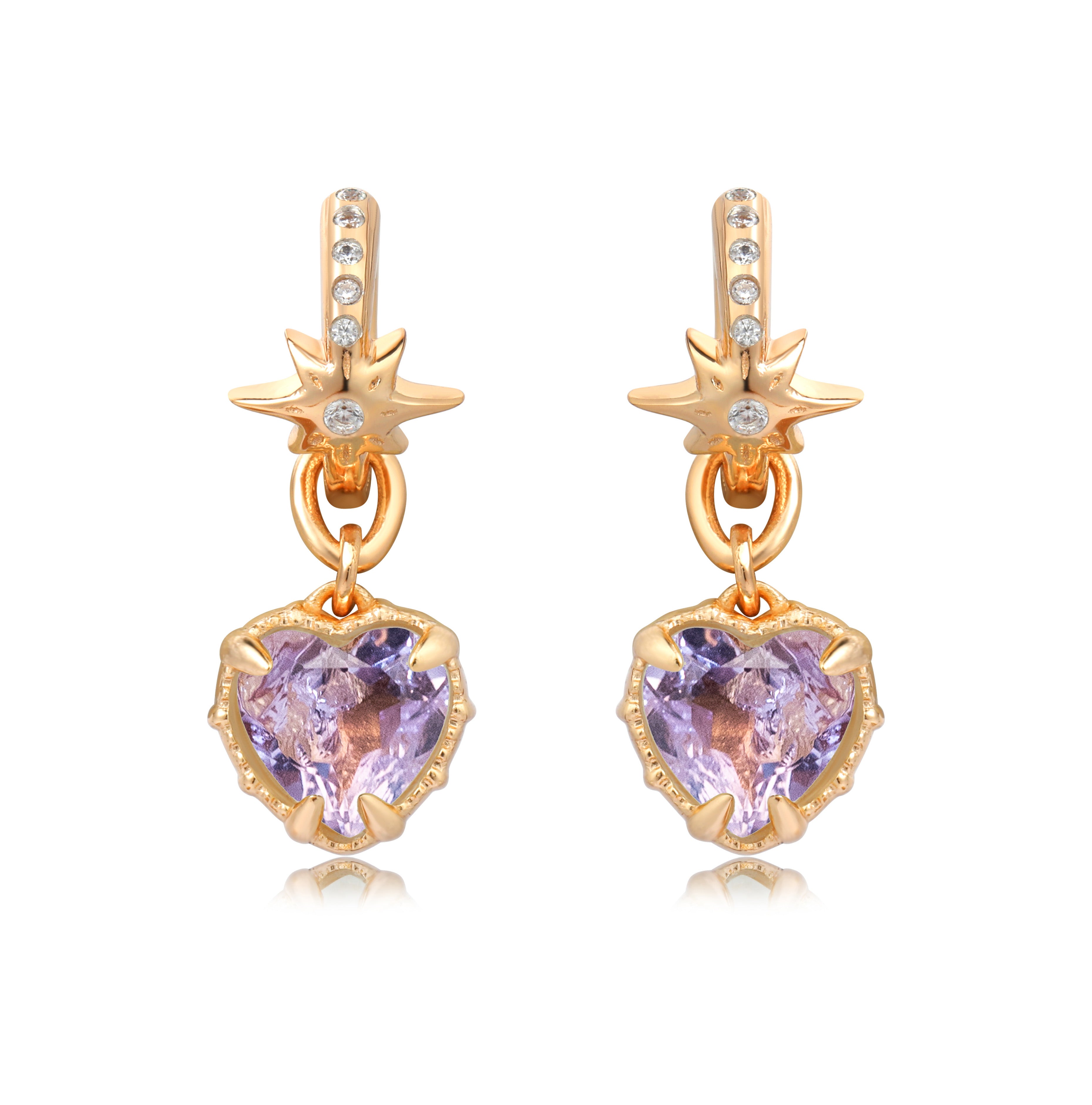 PINKY TWINKLE EARRINGS - LAVANDER AMETHYST