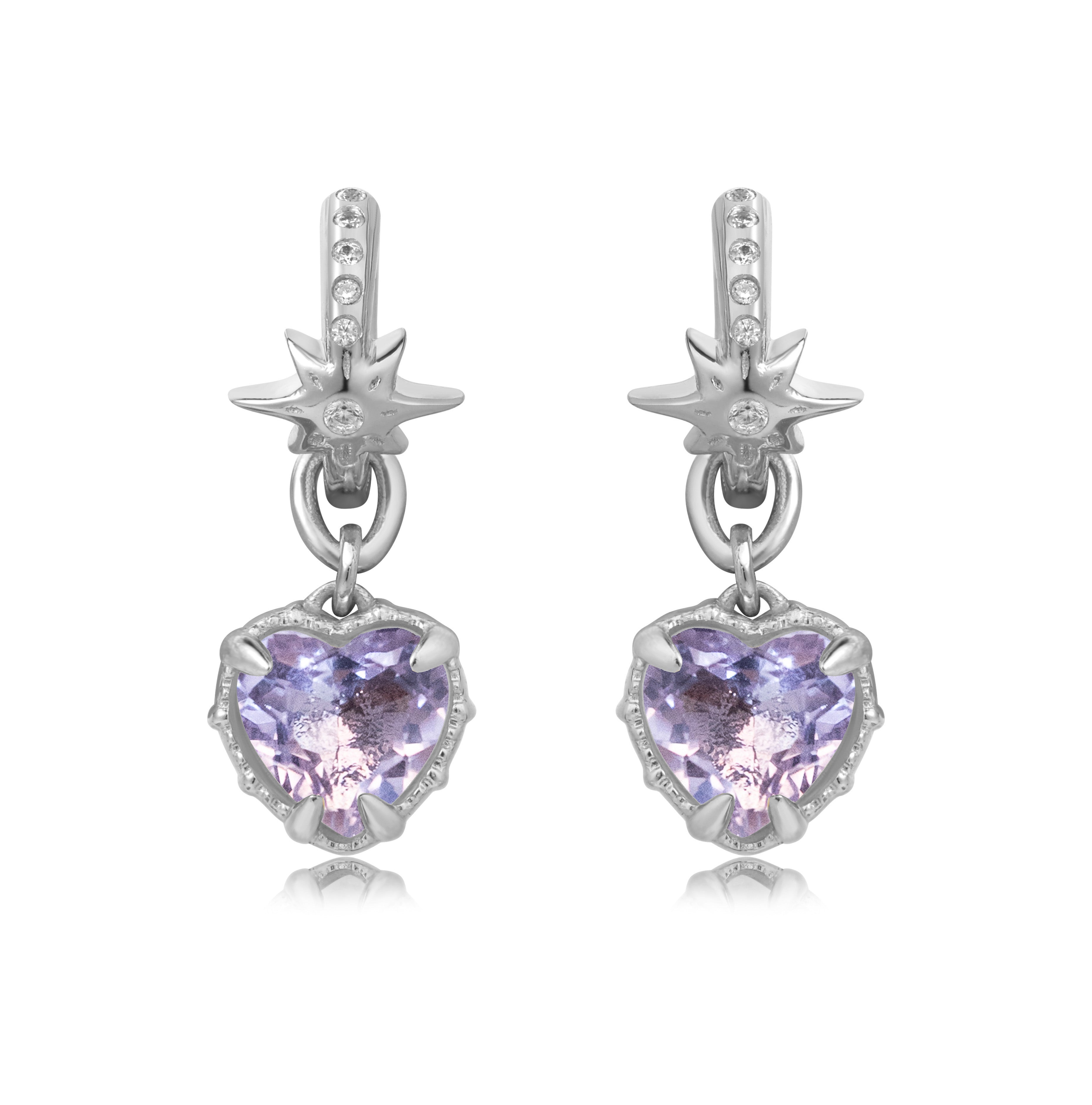 PINKY TWINKLE SILVER EARRINGS - LAVANDER AMETHYST