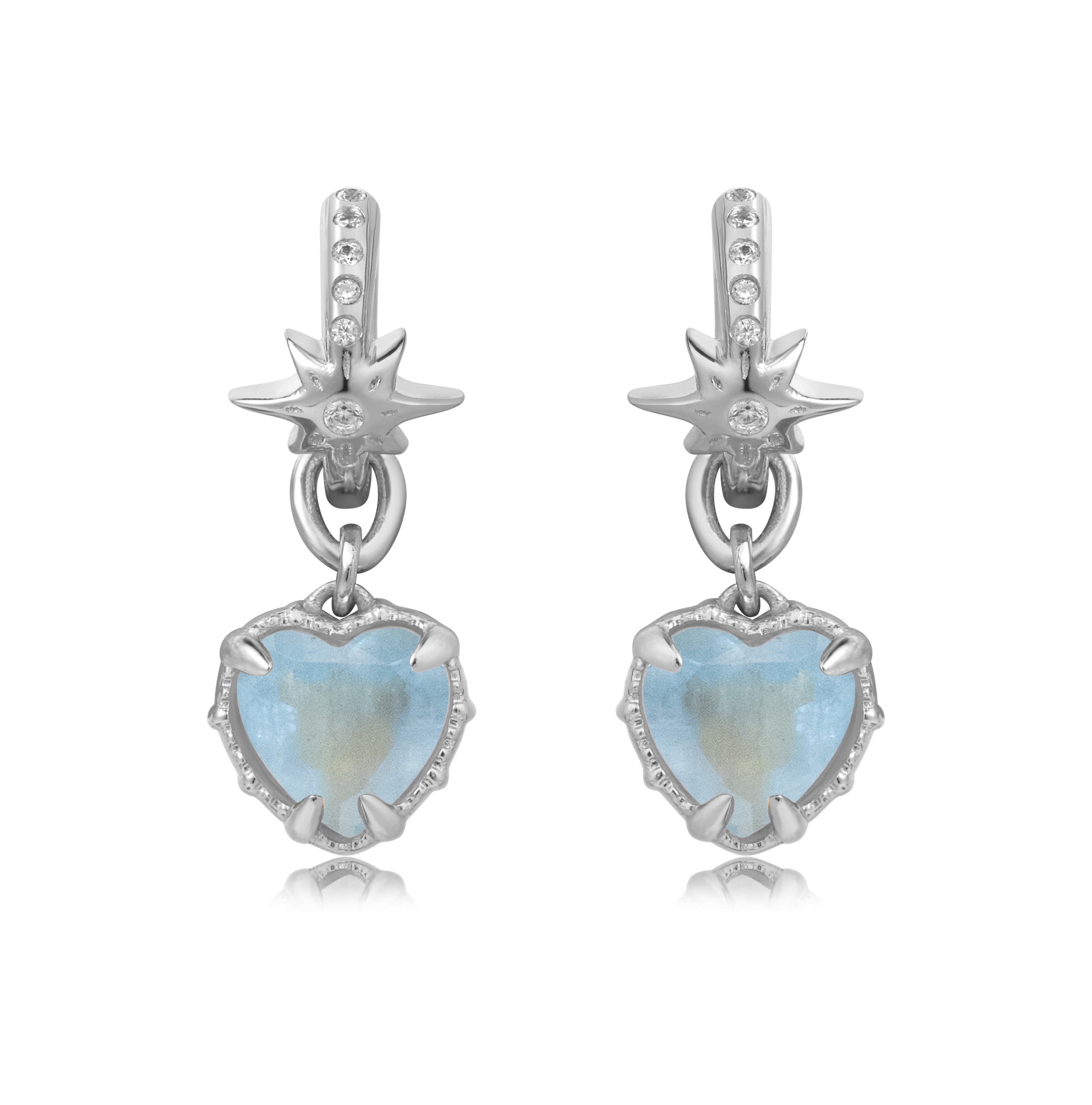 PINKY TWINKLE SILVER EARRINGS - AQUAMARINE