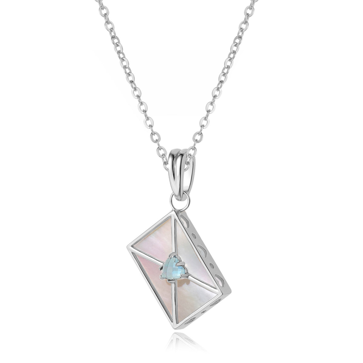 WROTE ME A LOVE LETTER SILVER CHARM - PEARL & TOPAZ