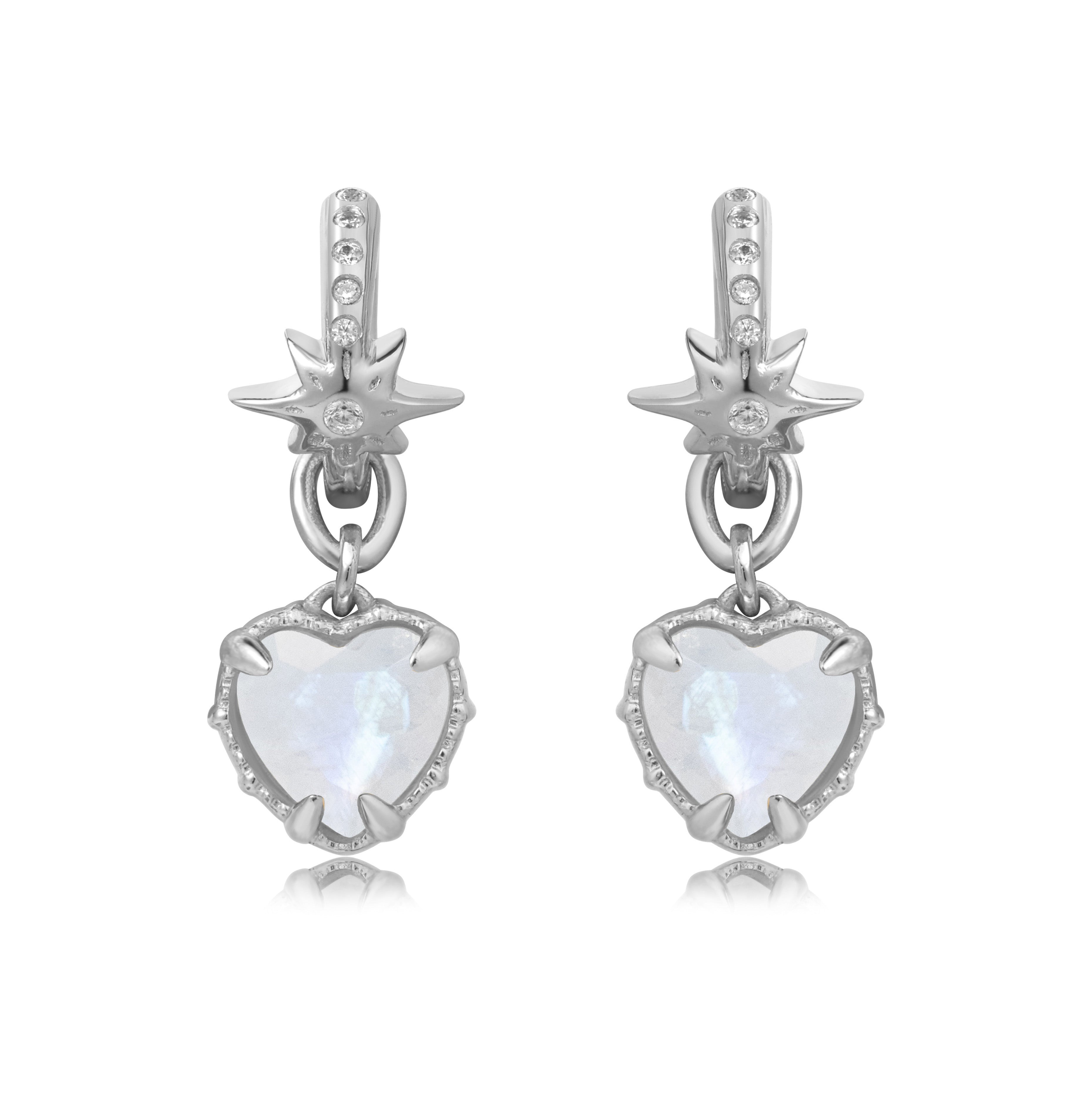 PINKY TWINKLE SILVER EARRINGS - MOONSTONE