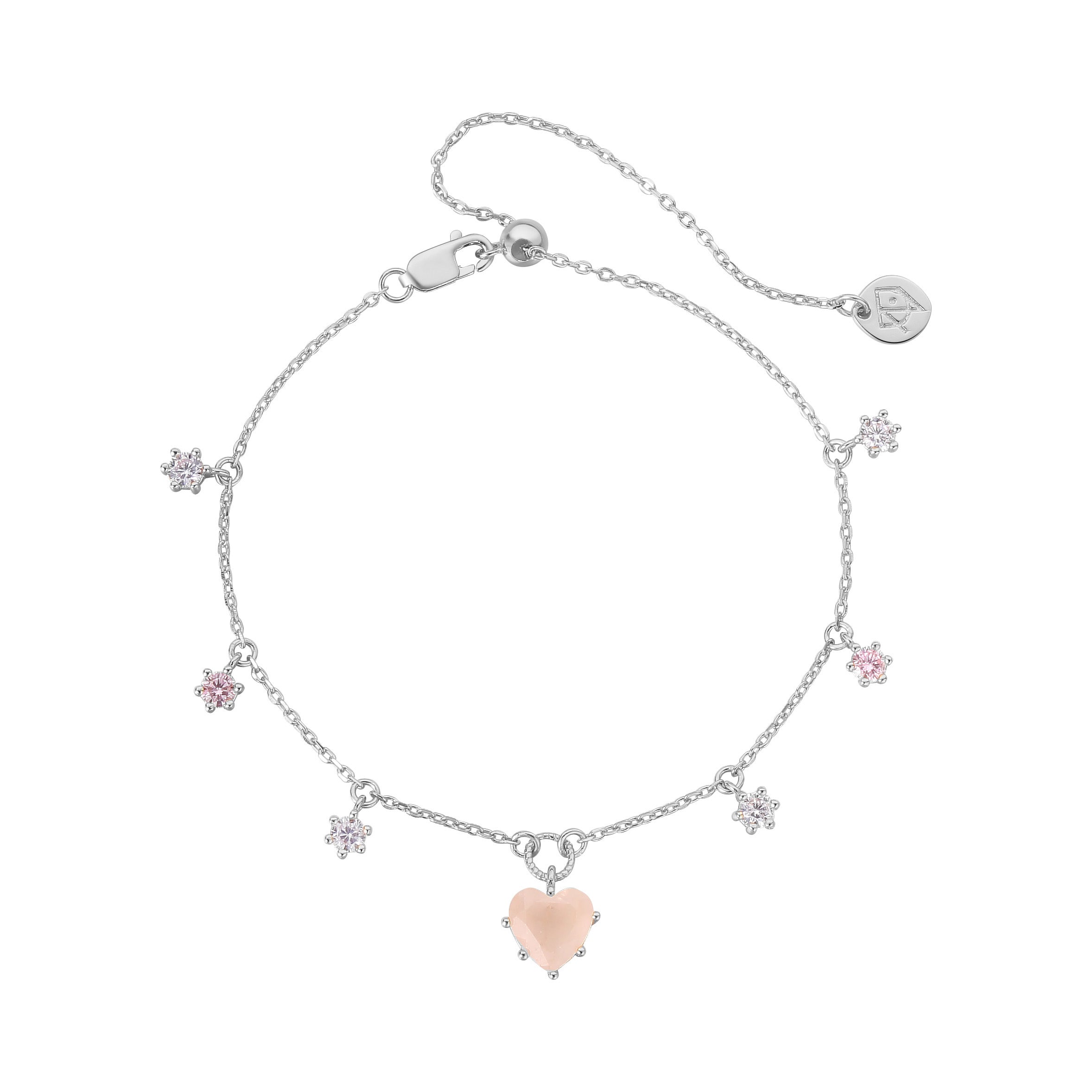 CHARMING WONDERS SILVER BRACELET - ROSE QUARTZ