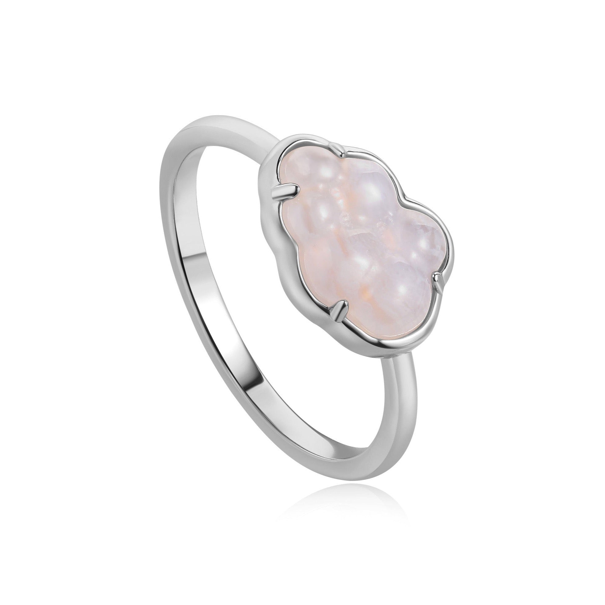 CLOUD SILVER RING - BLUE AGATE