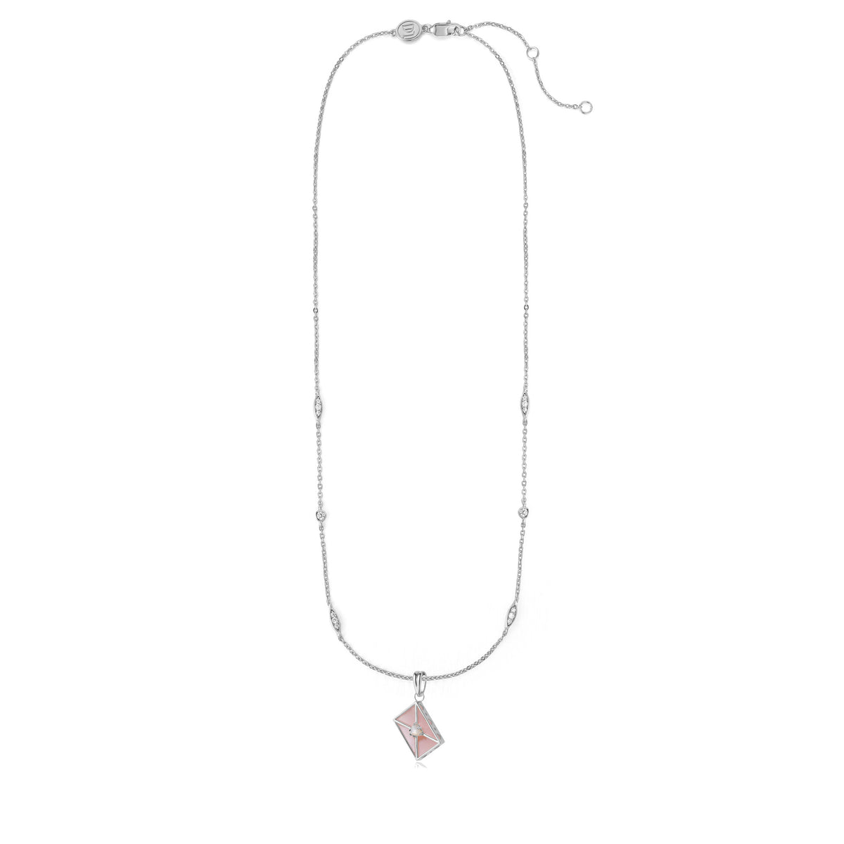 WROTE ME A LOVE LETTER SILVER CHARM - PINK MOTHER OF PEARL & MOTHER OF PEARL