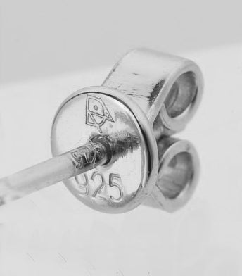 CAMERA SILVER EAR STUDS - MOONSTONE