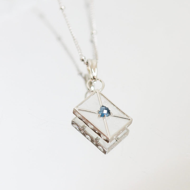 (PRE-ORDER)WROTE ME A LOVE LETTER SILVER NECKLACE-MOONSTONE-TOPAZ