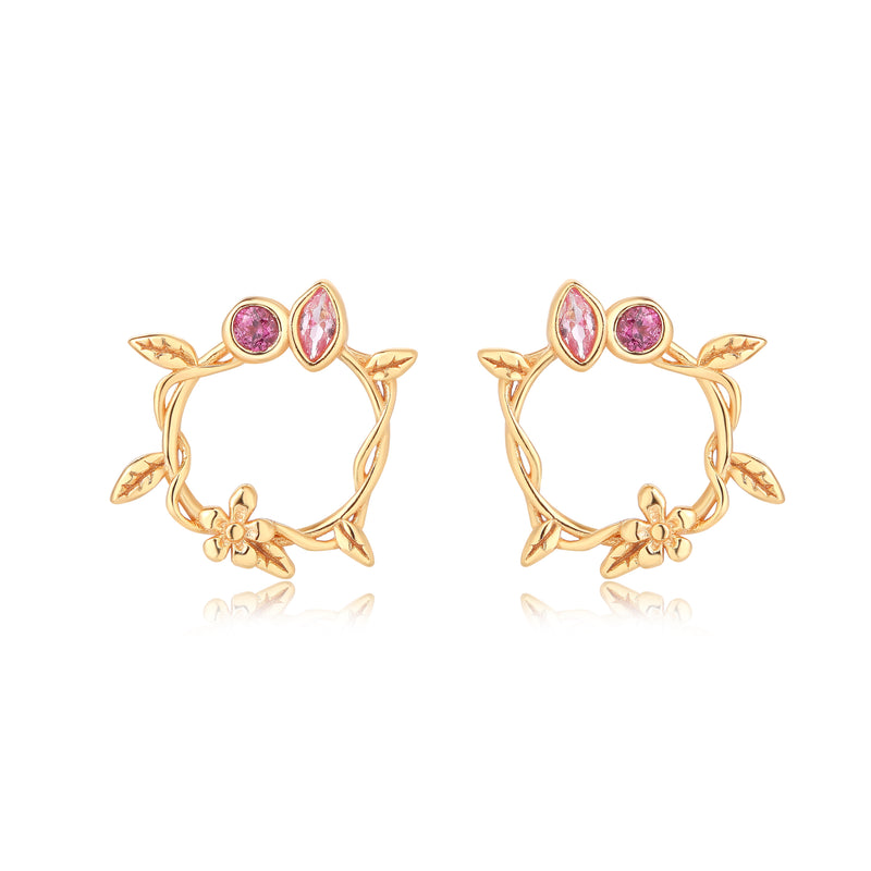 LILLY PINK FLORA EARRINGS - PINK SAPPHIRE