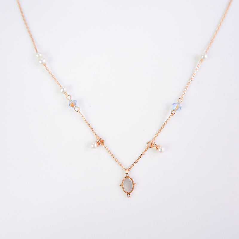 June gemstone adjustable necklace (Rose Gold)