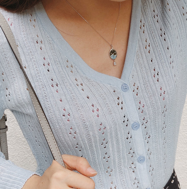 THE NIGHT SEA SILVER NECKLACE